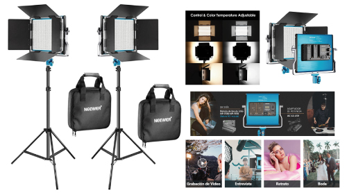 Neewer 2 Packs 660 LED Video Light and Stand Photography Lighting Kit